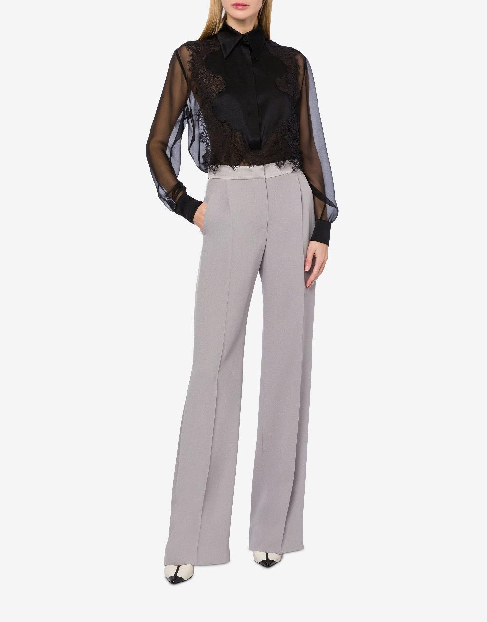 Alberta Ferretti Camicia in chiffon organico con pizzo Convenienza