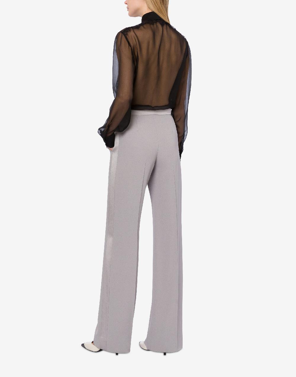 Alberta Ferretti Camicia in chiffon organico con pizzo Convenienza