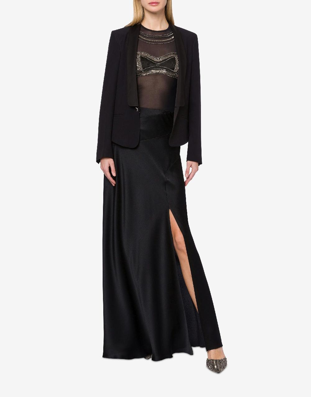 Alberta Ferretti Giacca smoking in enver satin Presa