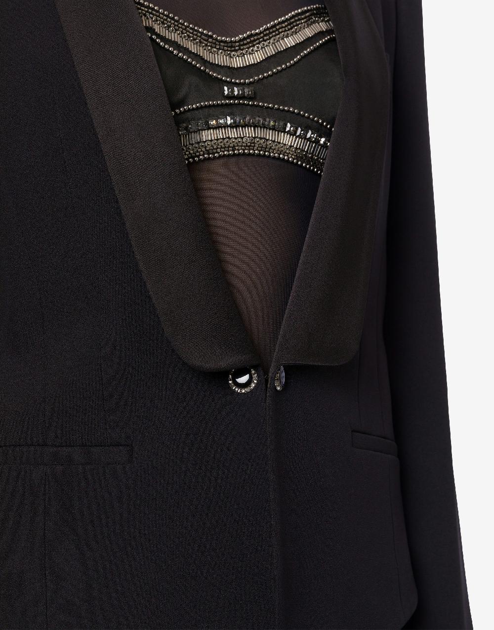 Alberta Ferretti Giacca smoking in enver satin Presa