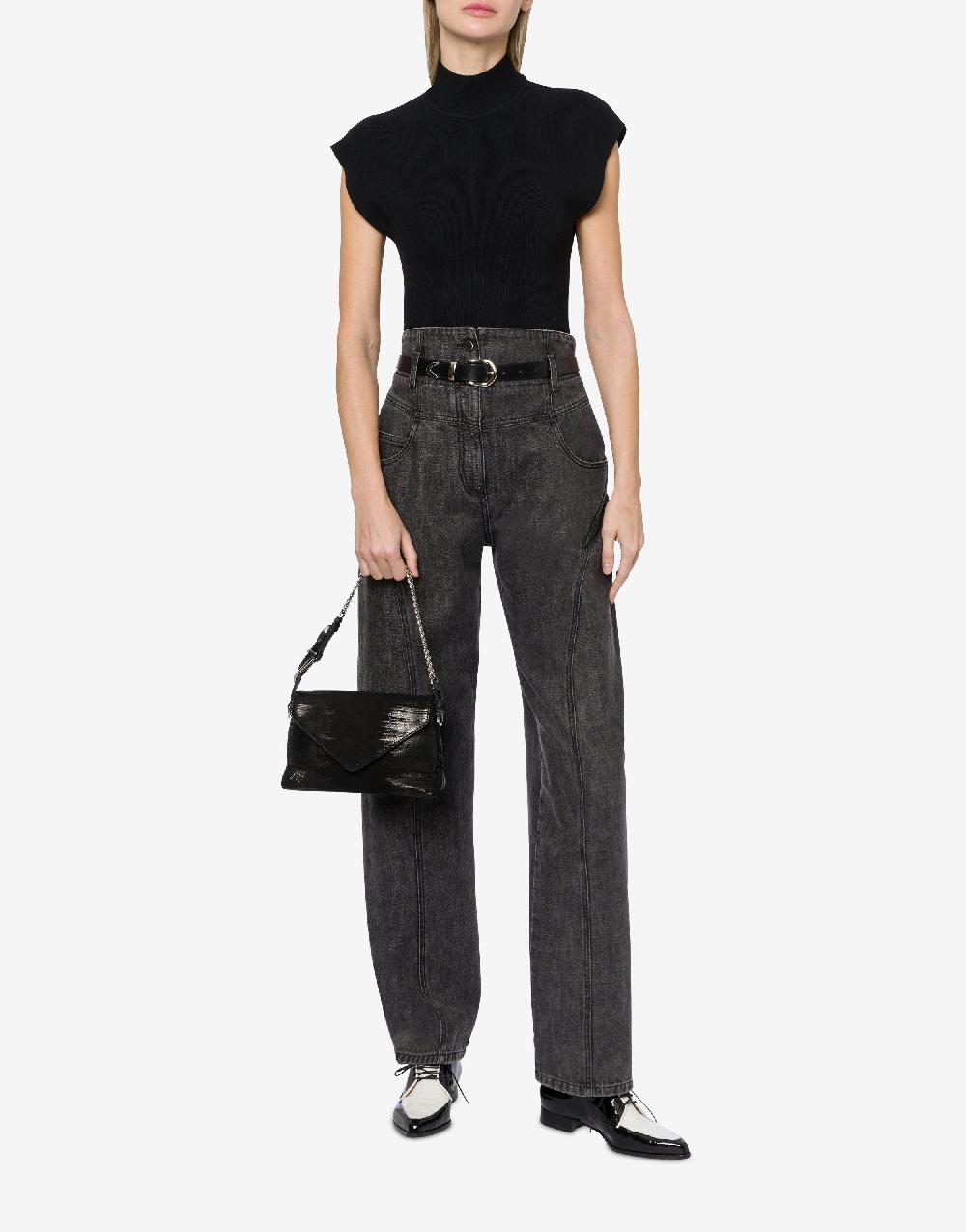 Alberta Ferretti Top a collo alto in maglia stretch Sconto