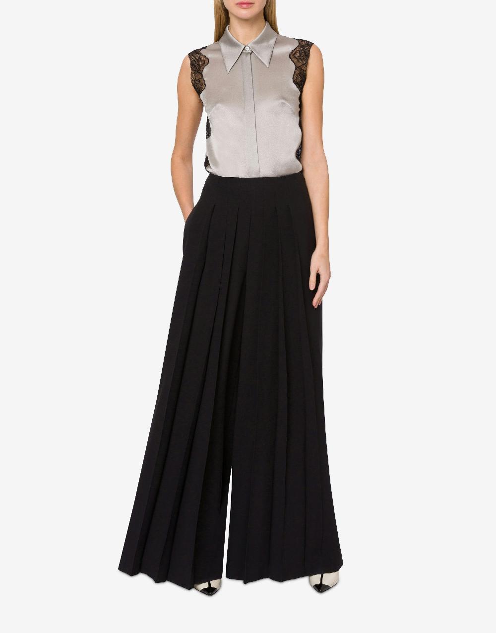Alberta Ferretti Pantalone in enver satin con pieghe Outlet