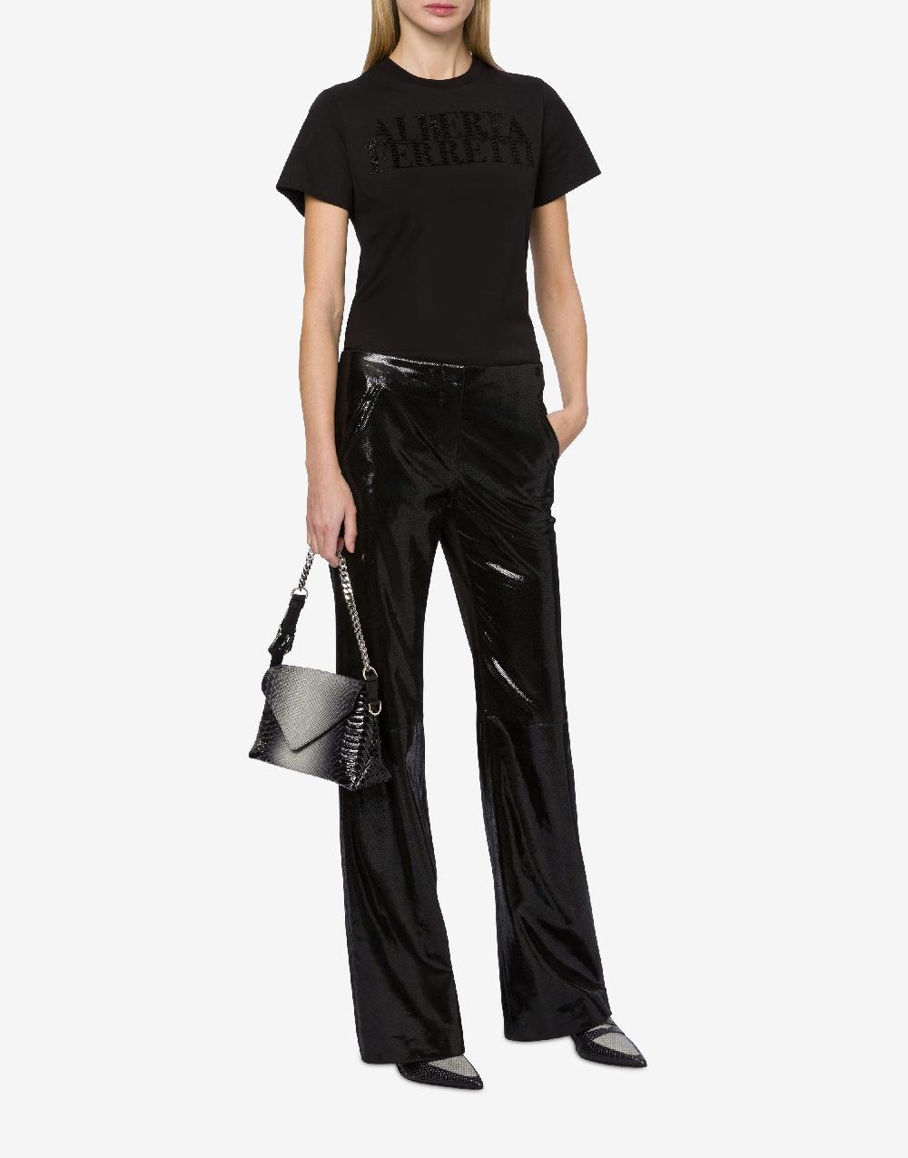 Alberta Ferretti T-shirt in jersey con ricamo logo Hotsell