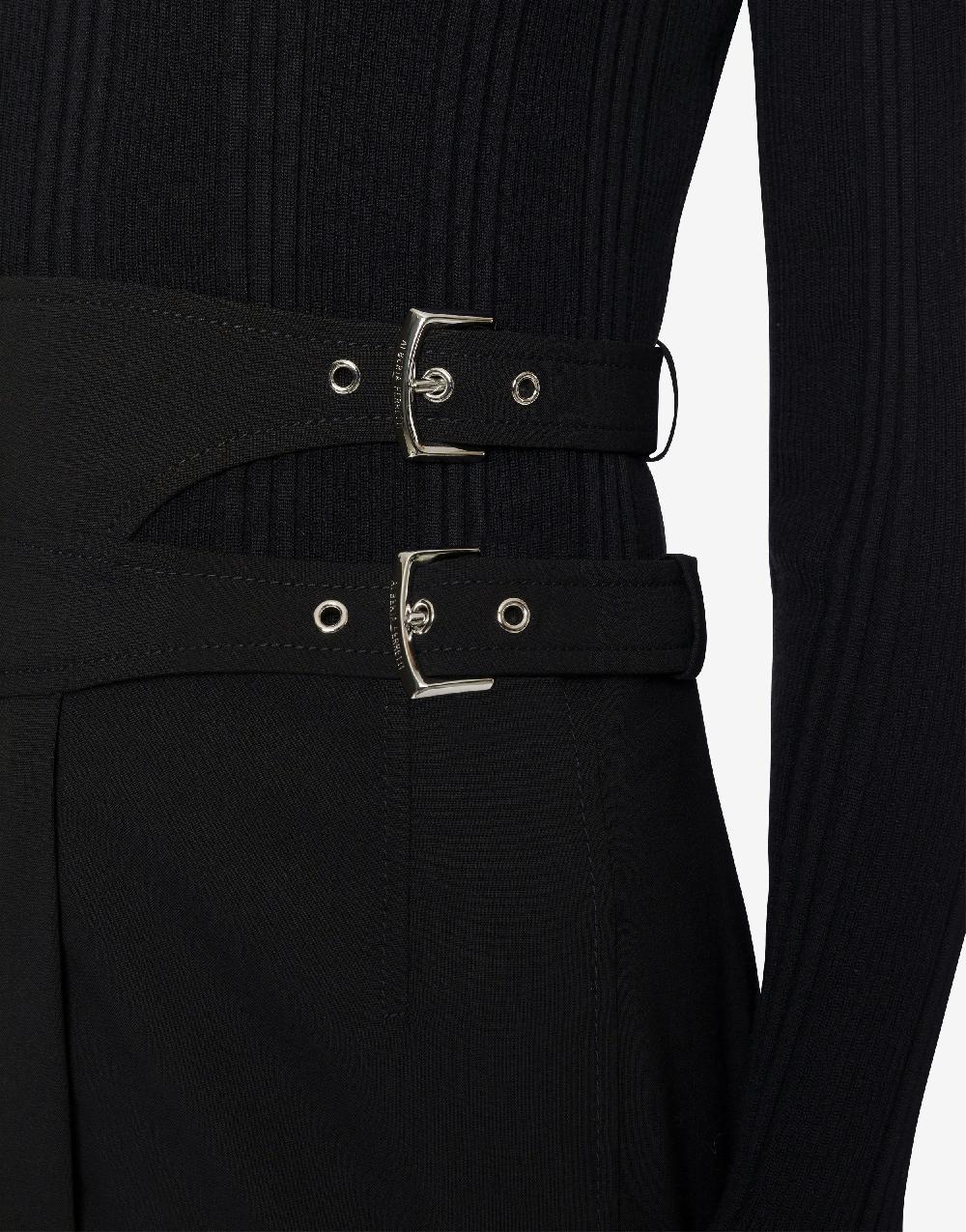 Alberta Ferretti Gonna midi in tela di lana stretch Vendita Calda