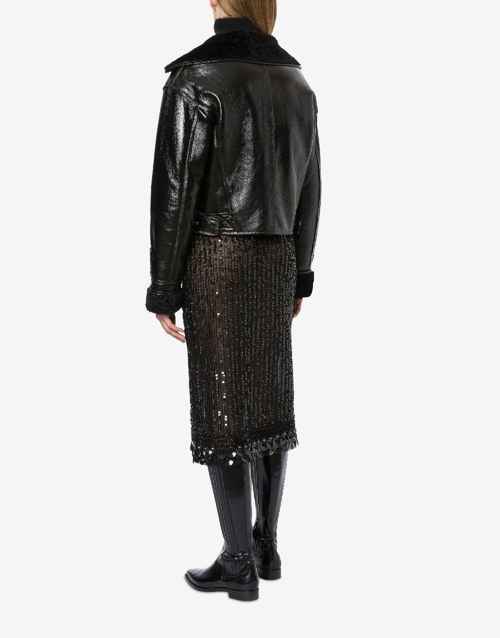Alberta Ferretti Montone in shearling lucido reversibile Vendita Economica