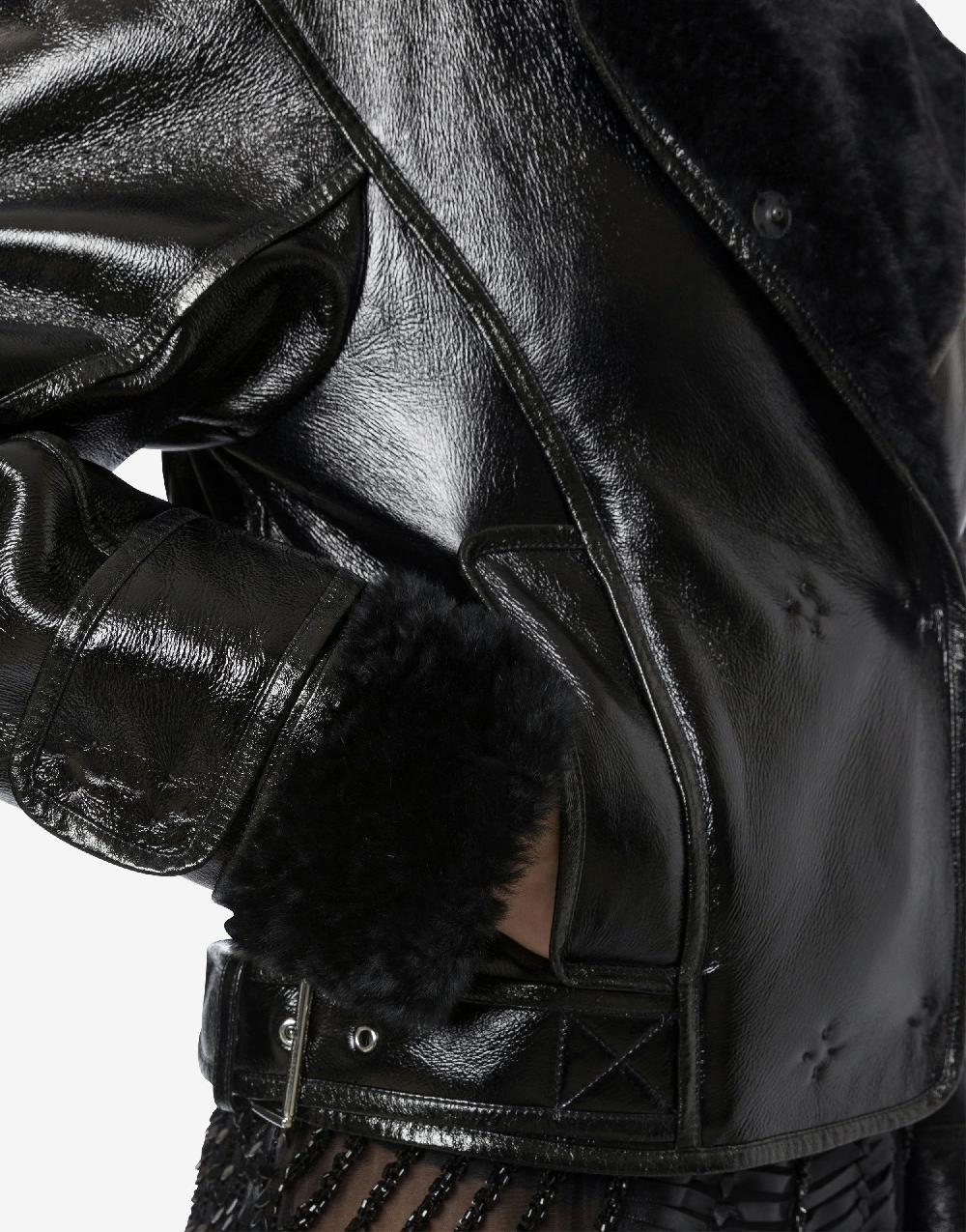 Alberta Ferretti Montone in shearling lucido reversibile Vendita Economica