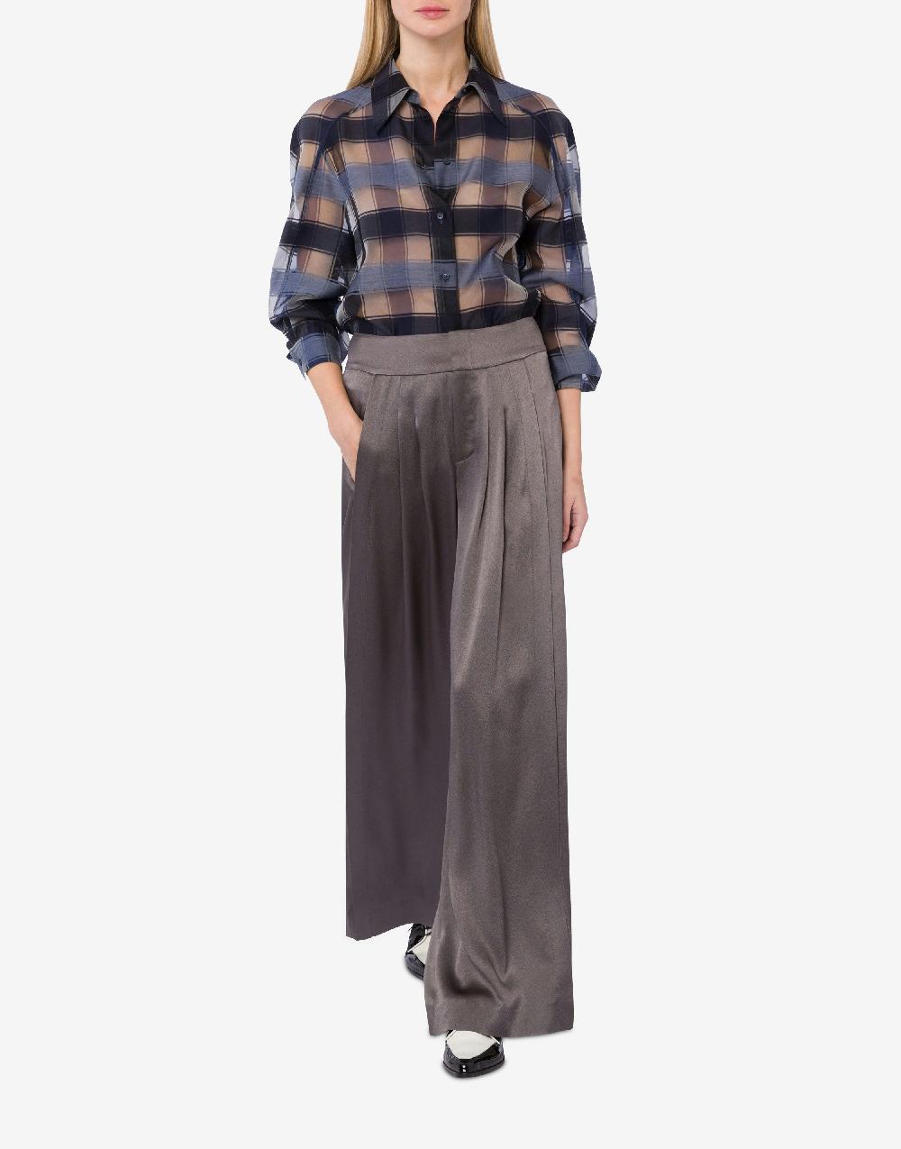 Alberta Ferretti Pantalone in raso con pieghe Negozio
