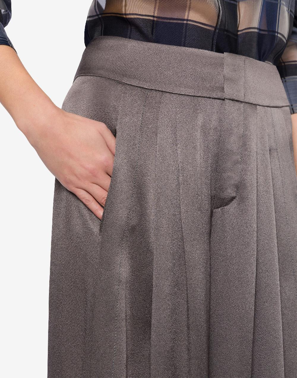 Alberta Ferretti Pantalone in raso con pieghe Negozio