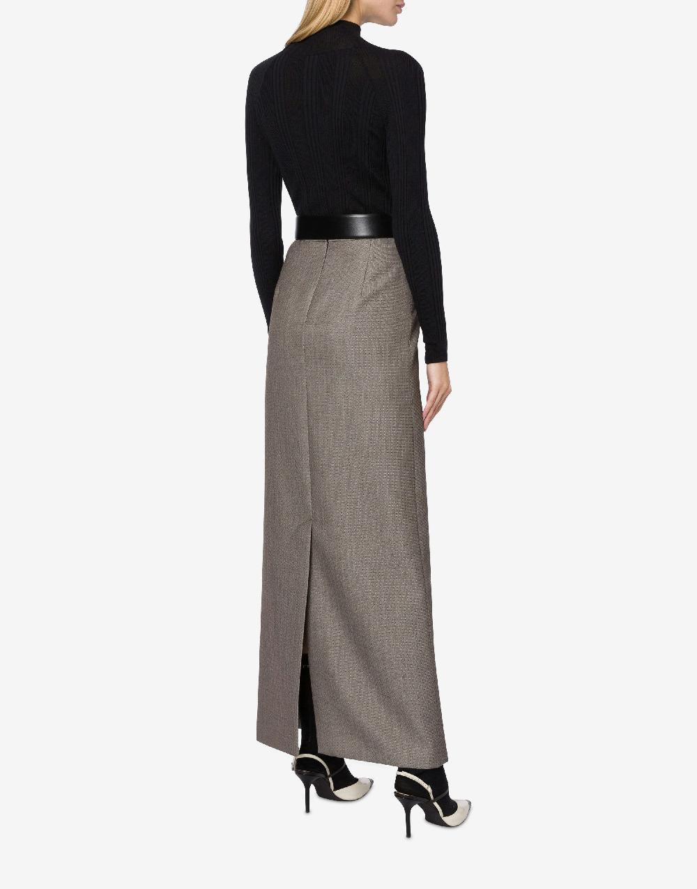 Alberta Ferretti Gonna lunga in tweed di lana Nuova