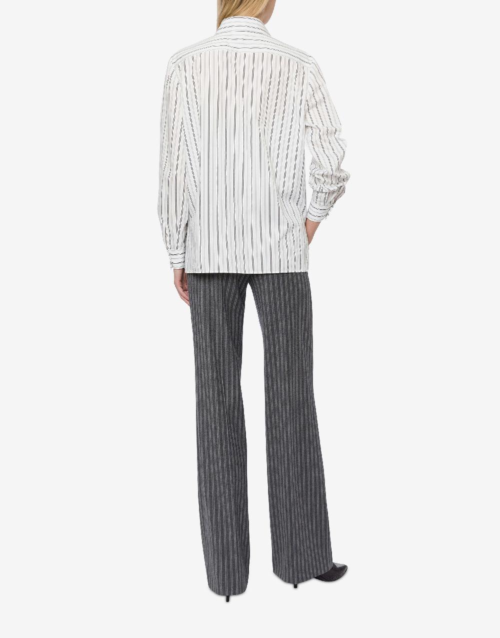 Alberta Ferretti Camicia in drill rigato con gilet Italy