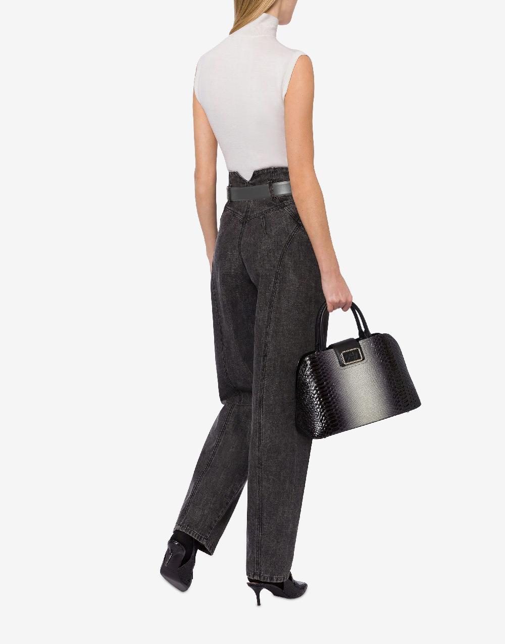 Alberta Ferretti Top a collo alto in lana e seta 2025