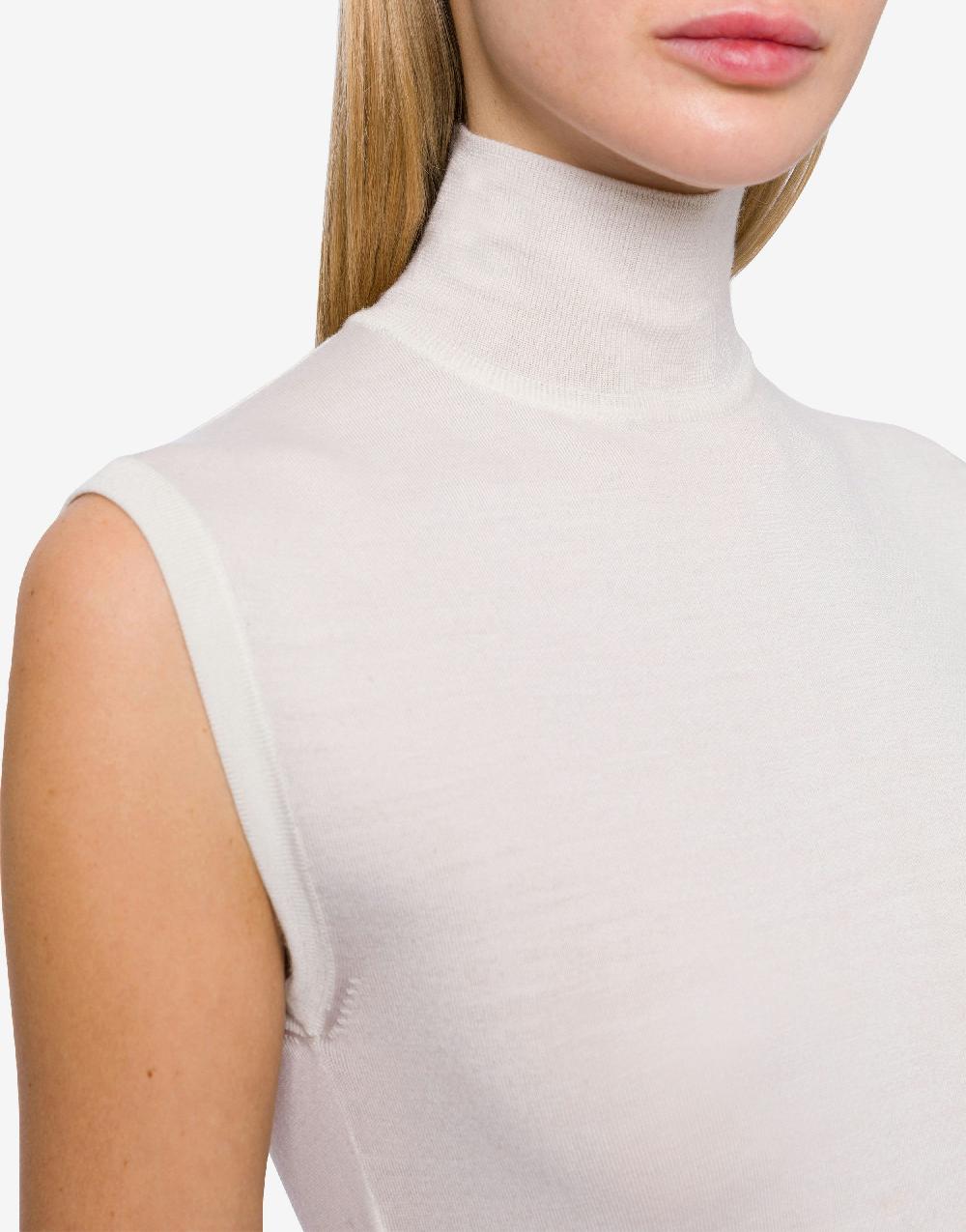 Alberta Ferretti Top a collo alto in lana e seta 2025