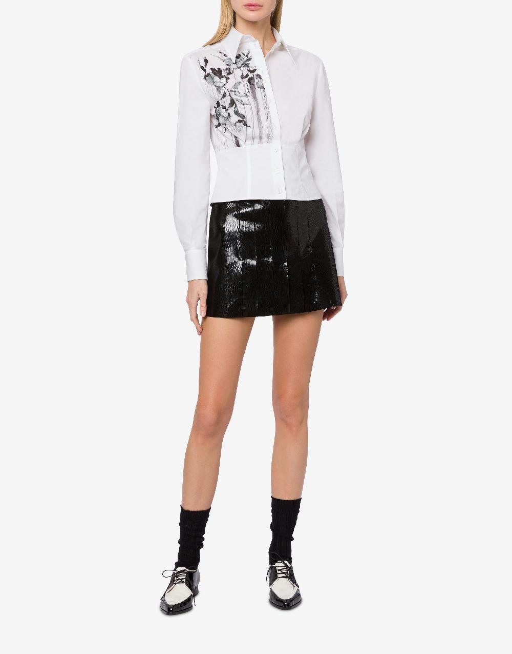 Alberta Ferretti Camicia in popeline stretch Dripping Roses In Linea