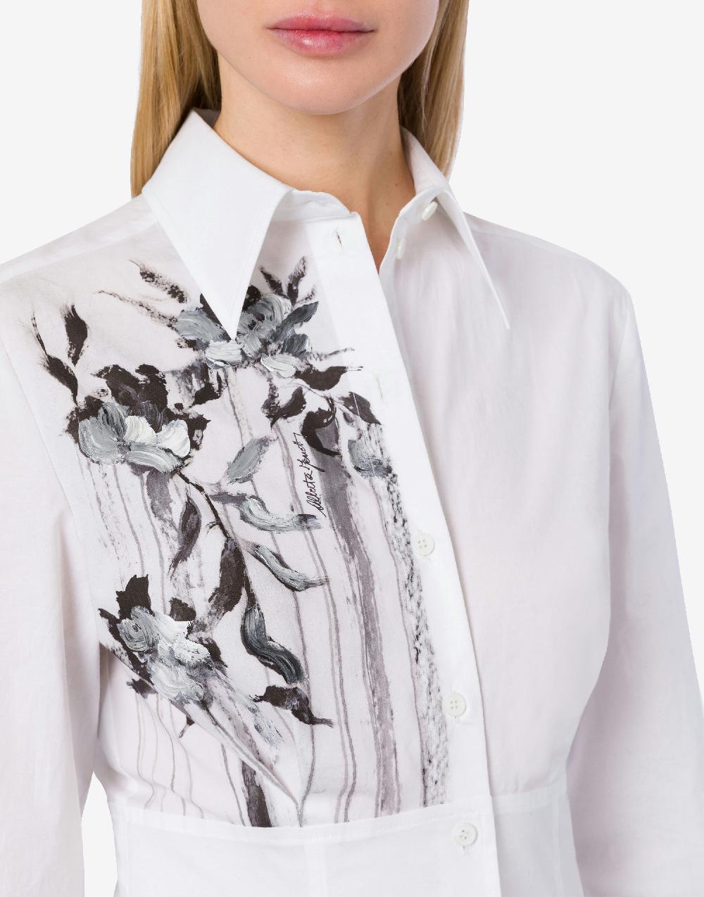 Alberta Ferretti Camicia in popeline stretch Dripping Roses In Linea