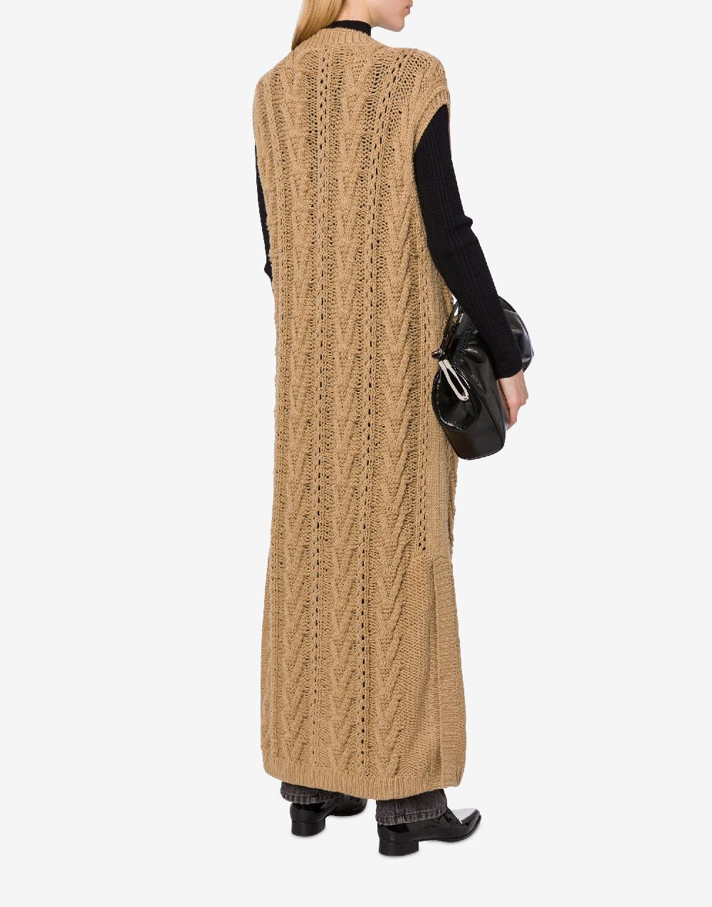 Alberta Ferretti Gilet lungo in maglia di lana e cashmere Negozi Online