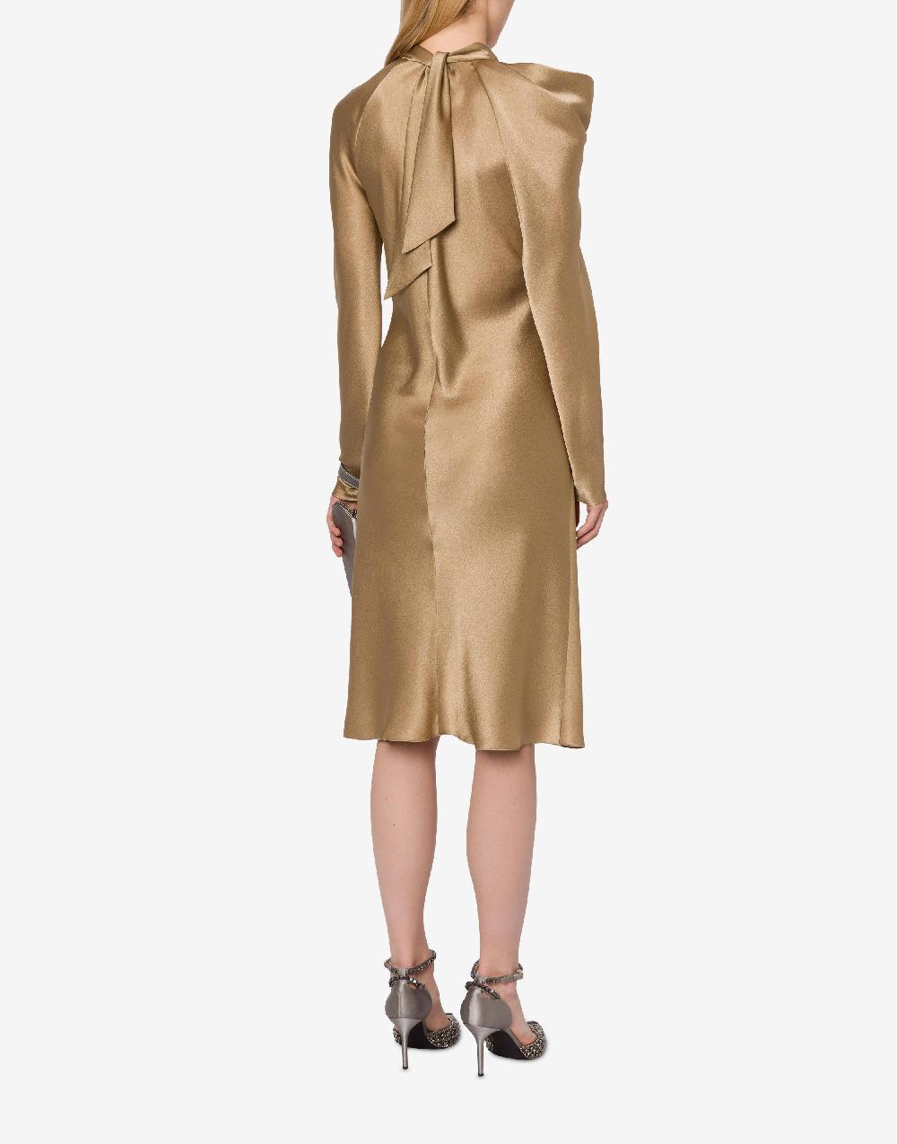 Alberta Ferretti Abito midi in raso con ruche Acquista Ora