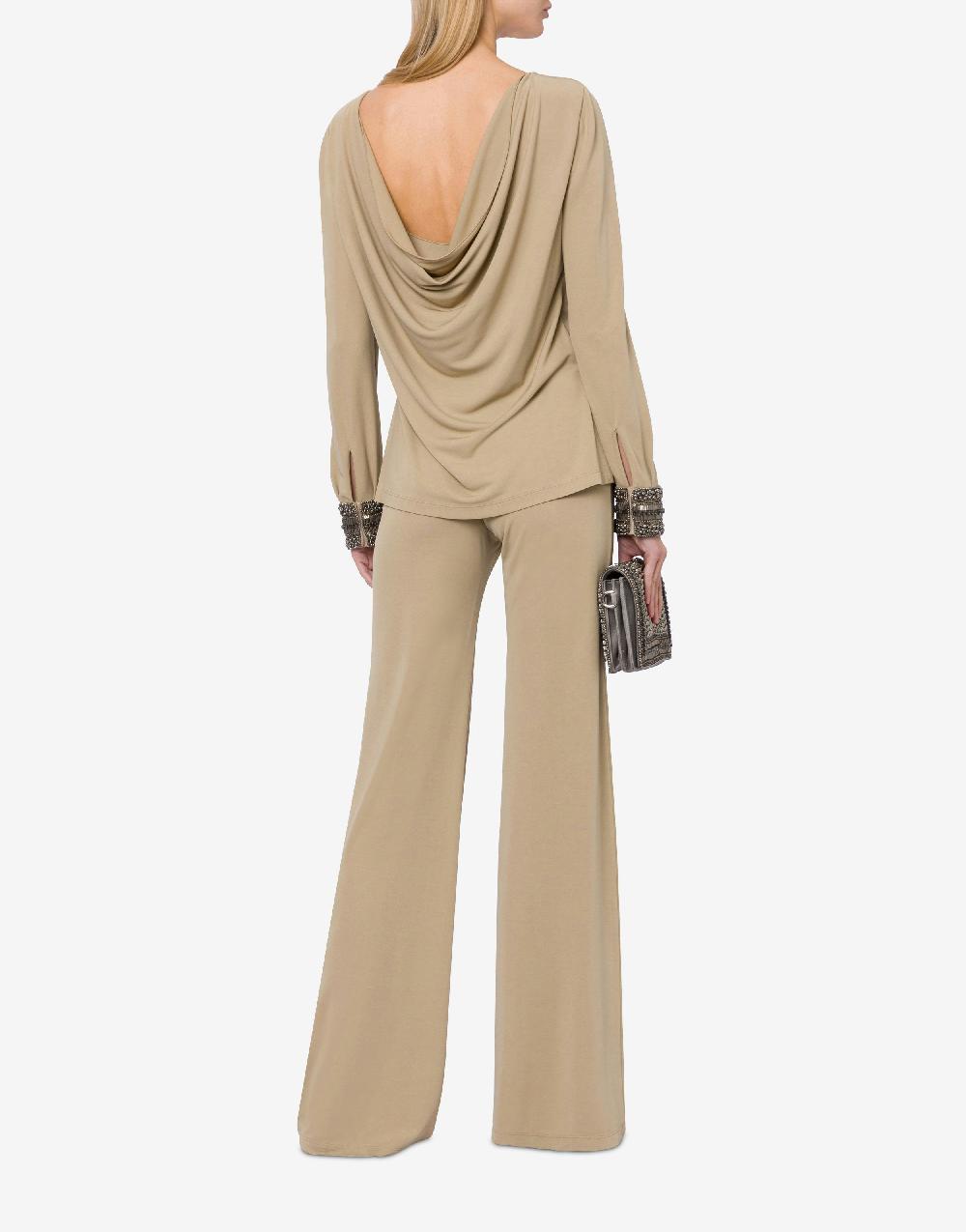 Alberta Ferretti Blusa in organzino con polsini ricamati Consegna Veloce