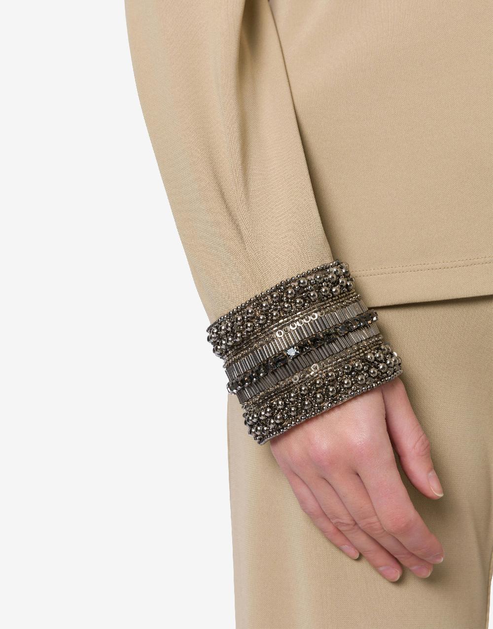 Alberta Ferretti Blusa in organzino con polsini ricamati Consegna Veloce