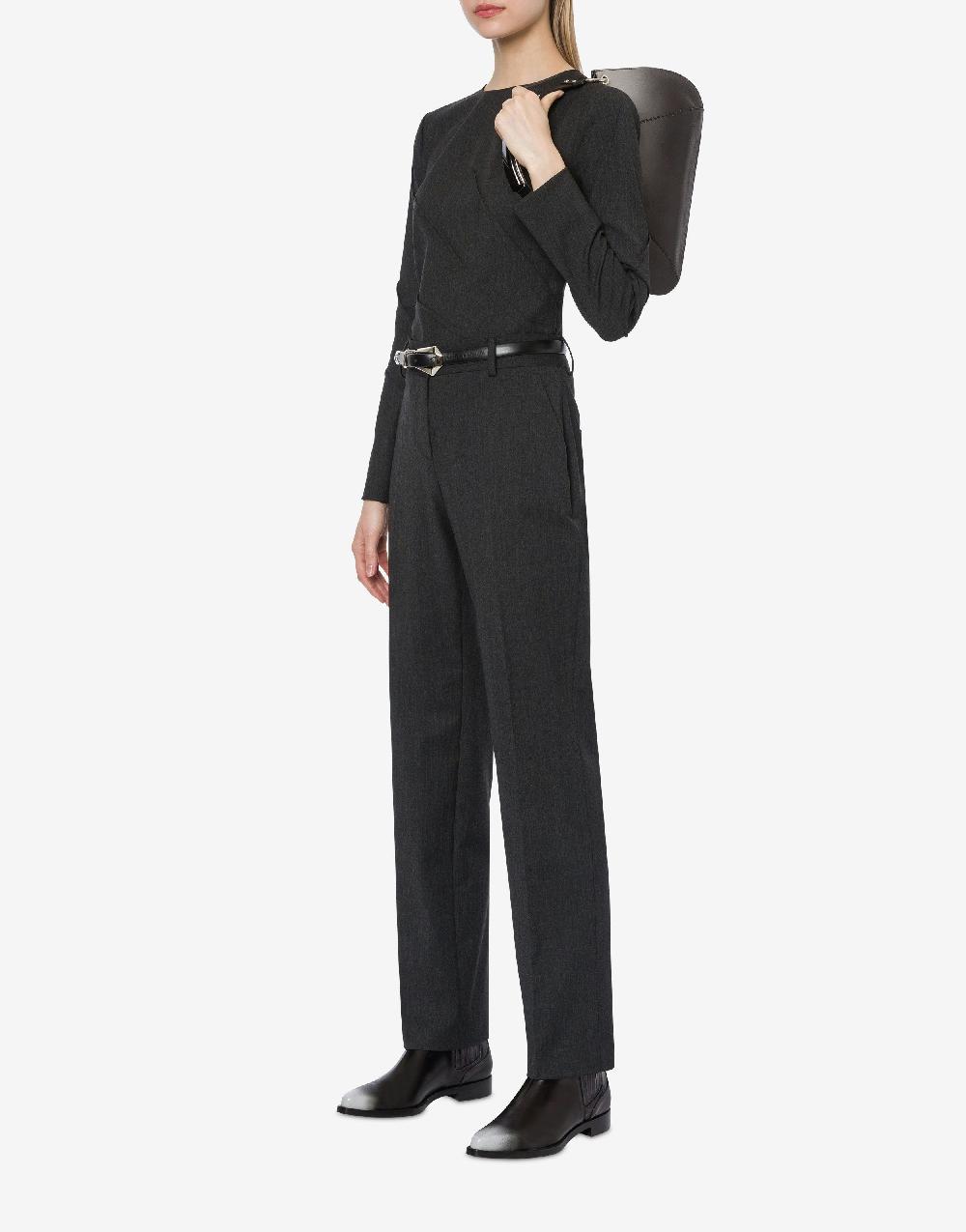Alberta Ferretti Pantalone in twill di lana stretch In Vendita