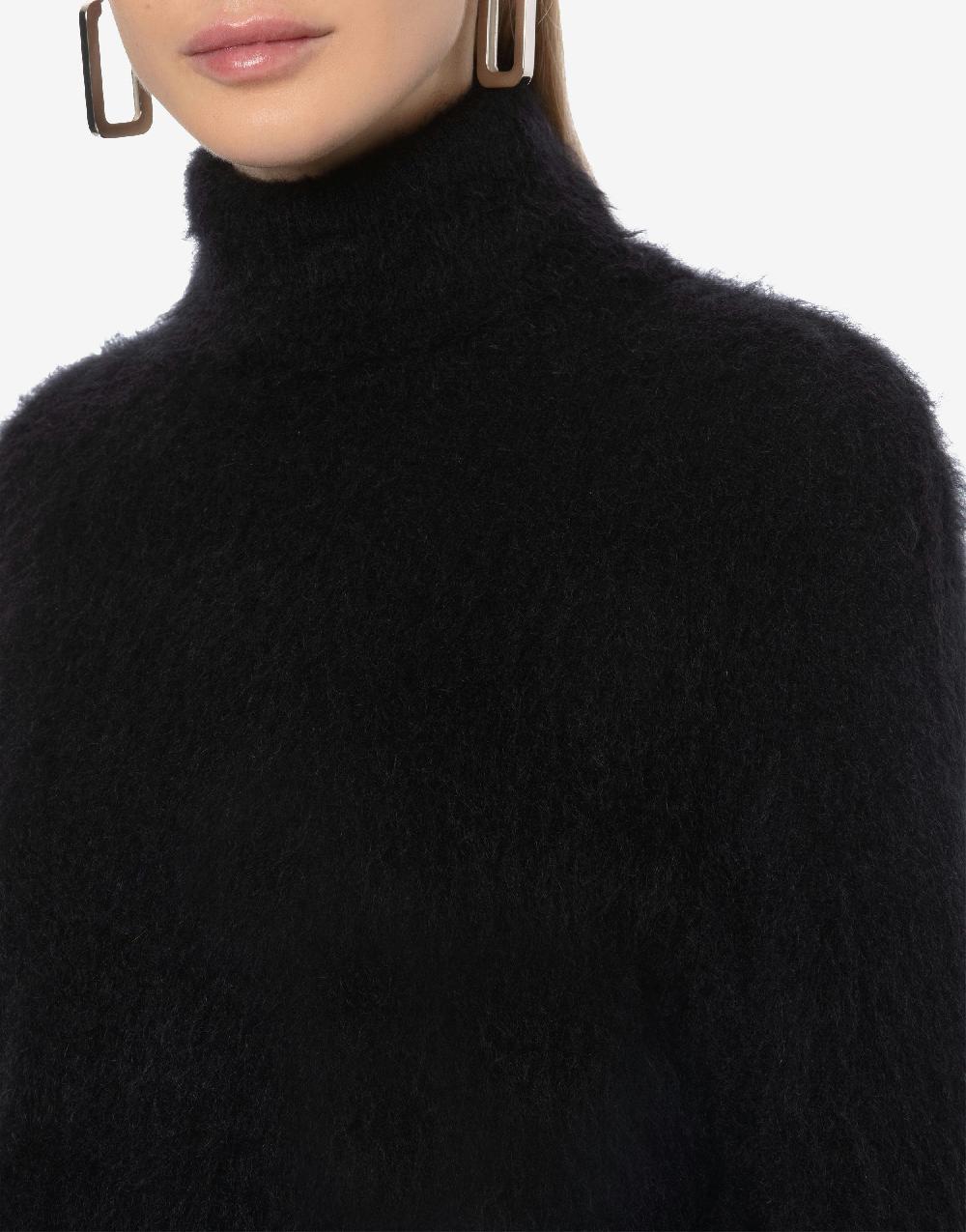 Alberta Ferretti Maglione con collo alto in mohair superkid Saldi