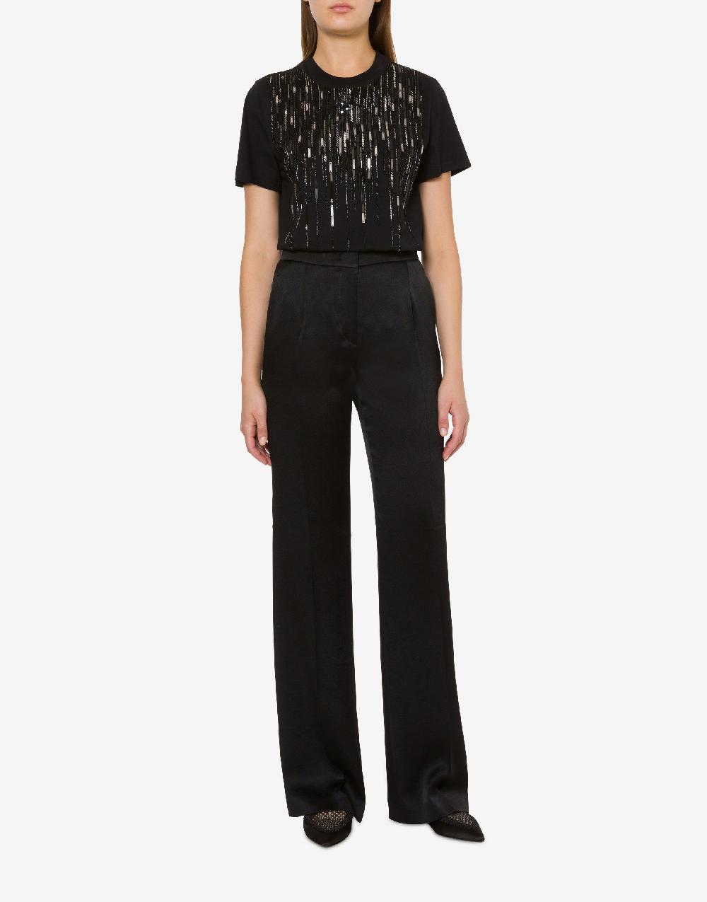 Alberta Ferretti T-shirt con perline e paillettes degradé Pezzi Unici
