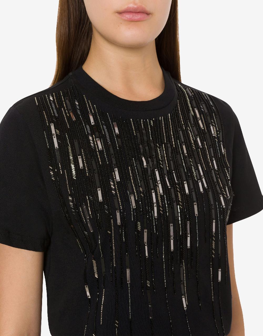 Alberta Ferretti T-shirt con perline e paillettes degradé Pezzi Unici