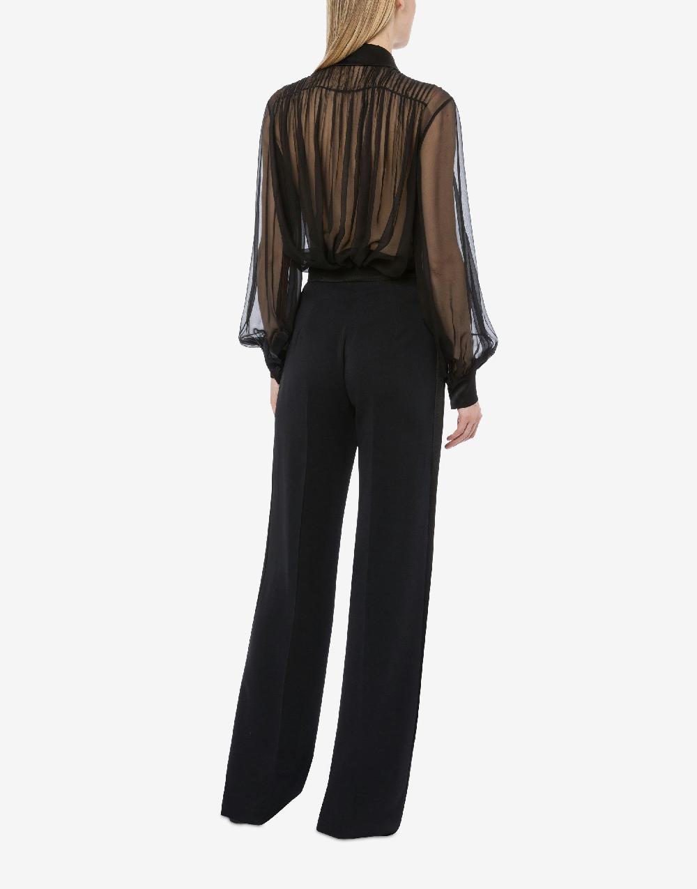 Alberta Ferretti Pantalone in cady stretch con dettagli in raso Vendite Flash
