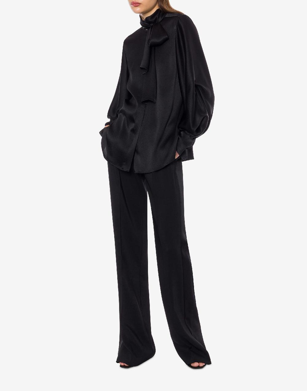 Alberta Ferretti Camicia in raso con collo lavallière Negozio
