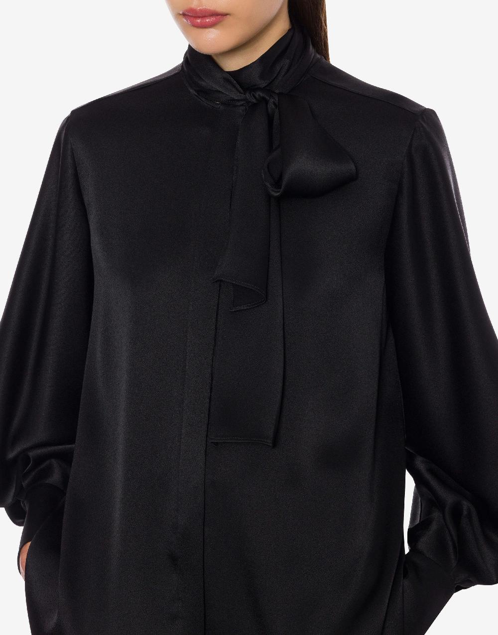 Alberta Ferretti Camicia in raso con collo lavallière Negozio