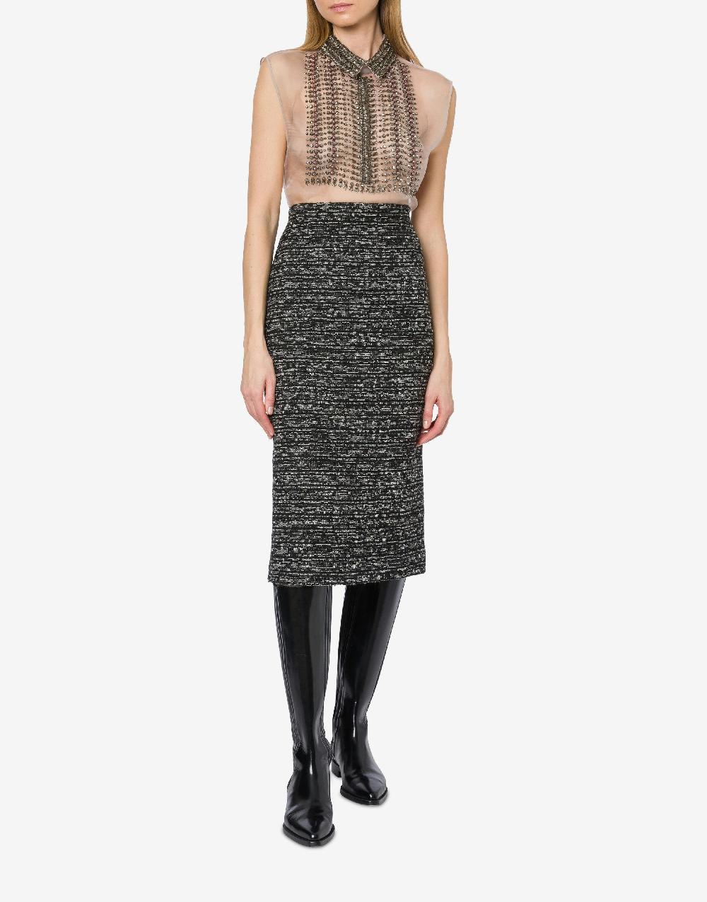 Alberta Ferretti Top in organza con ricamo perline Moda