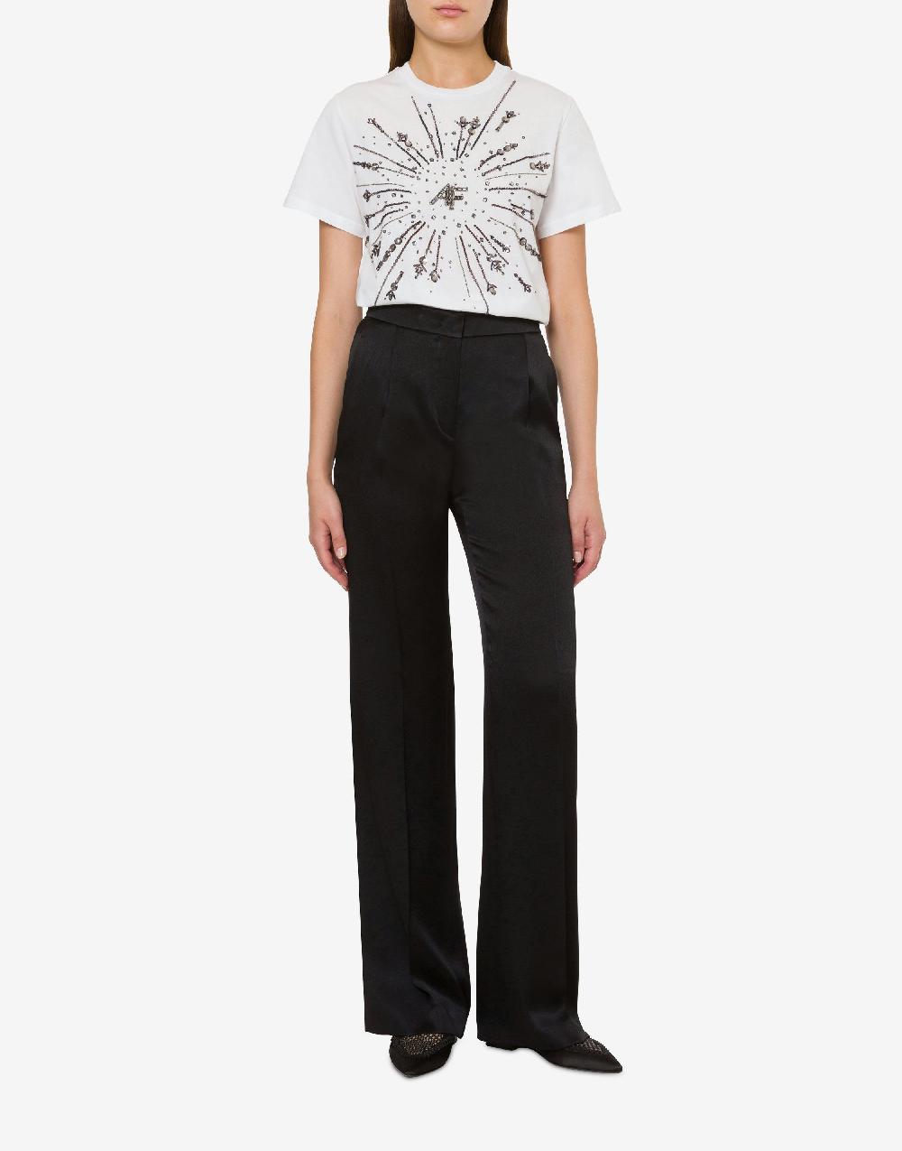 Alberta Ferretti T-shirt in jersey organico con ricamo 2025