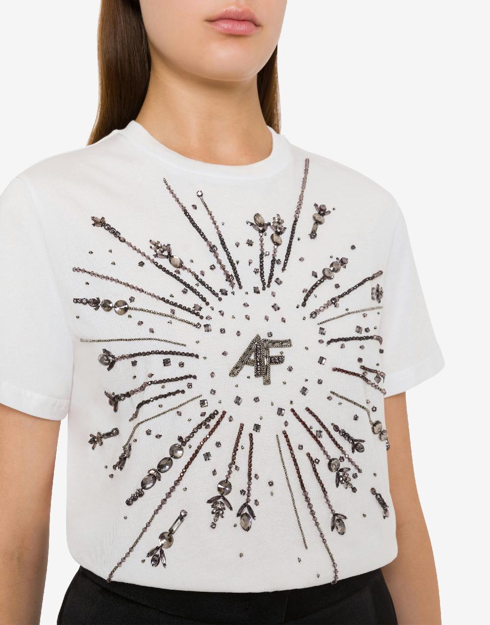 Alberta Ferretti T-shirt in jersey organico con ricamo 2025