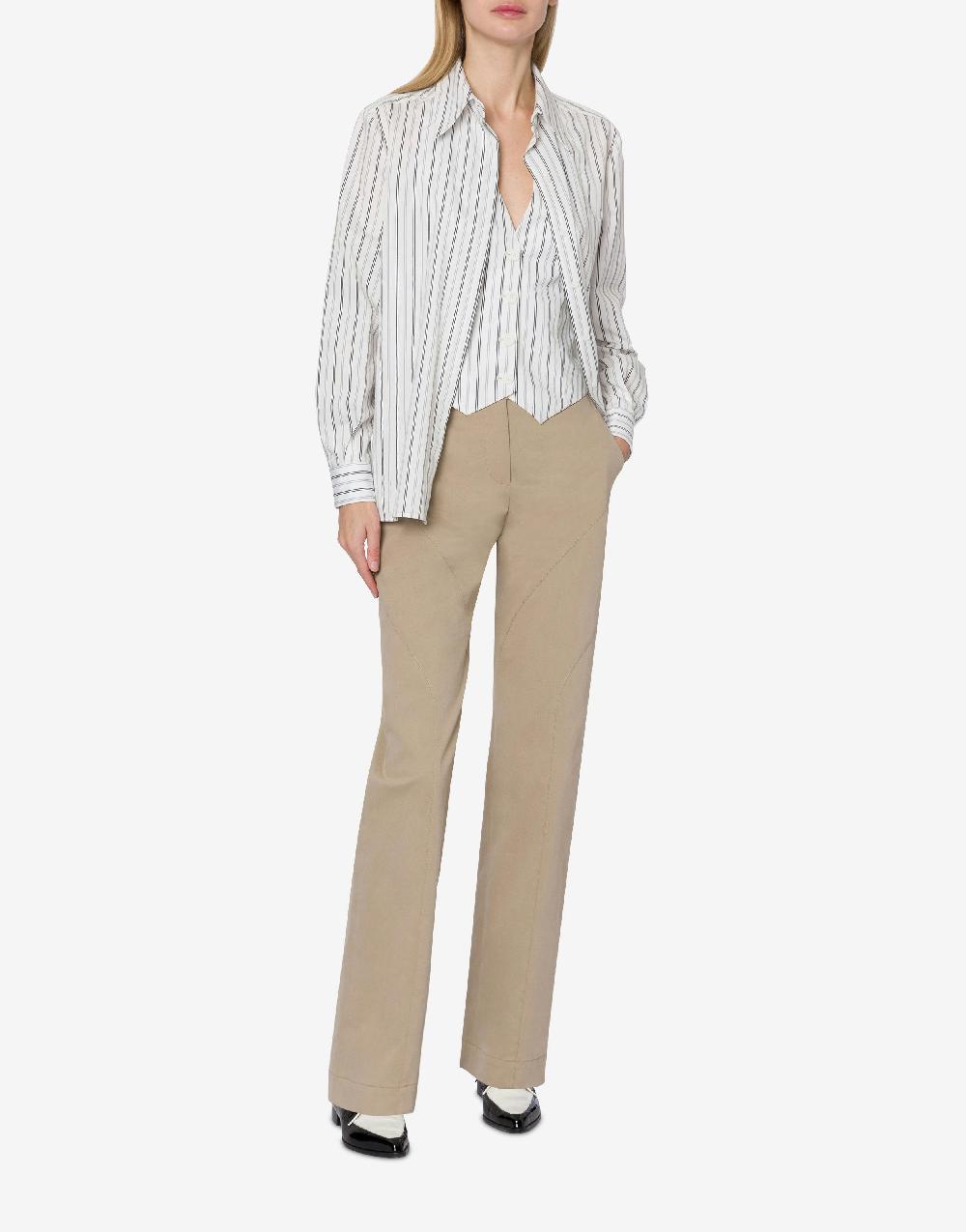 Alberta Ferretti Pantalone in gabardina di cotone stretch Italy