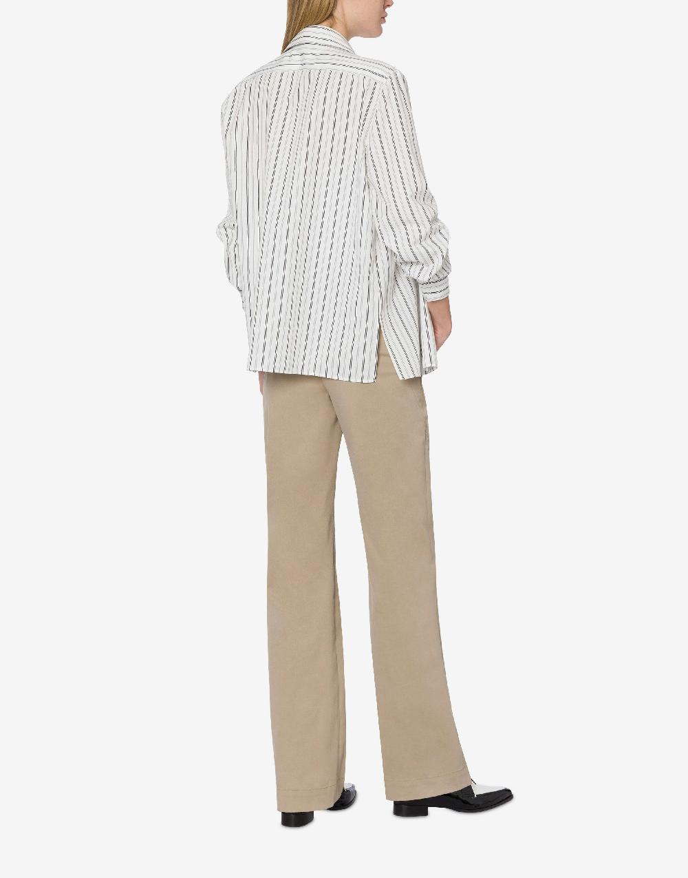 Alberta Ferretti Pantalone in gabardina di cotone stretch Italy