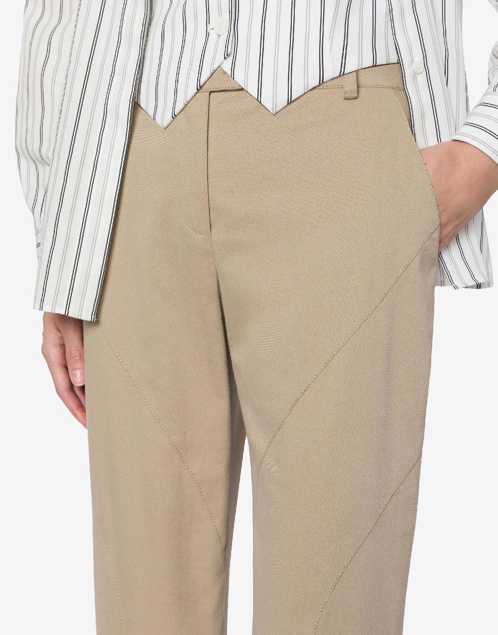 Alberta Ferretti Pantalone in gabardina di cotone stretch Italy