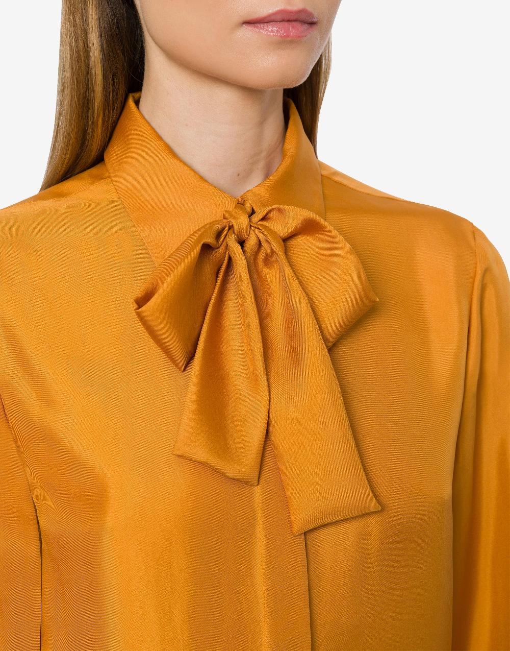 Alberta Ferretti Camicia in twill di seta con sciarpina Italia