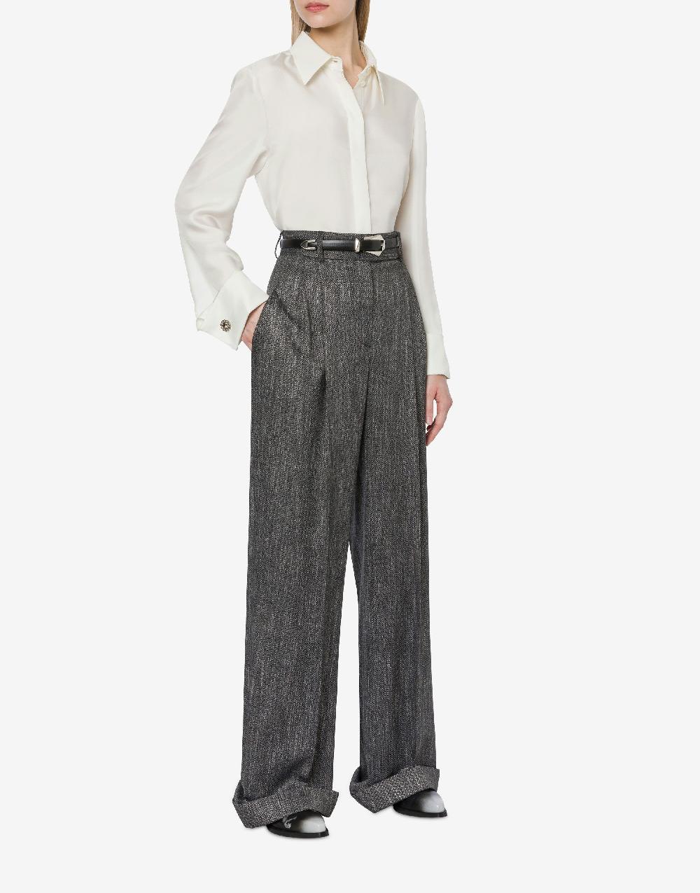 Alberta Ferretti Camicia in twill di seta con bottoni gioiello Nuovo