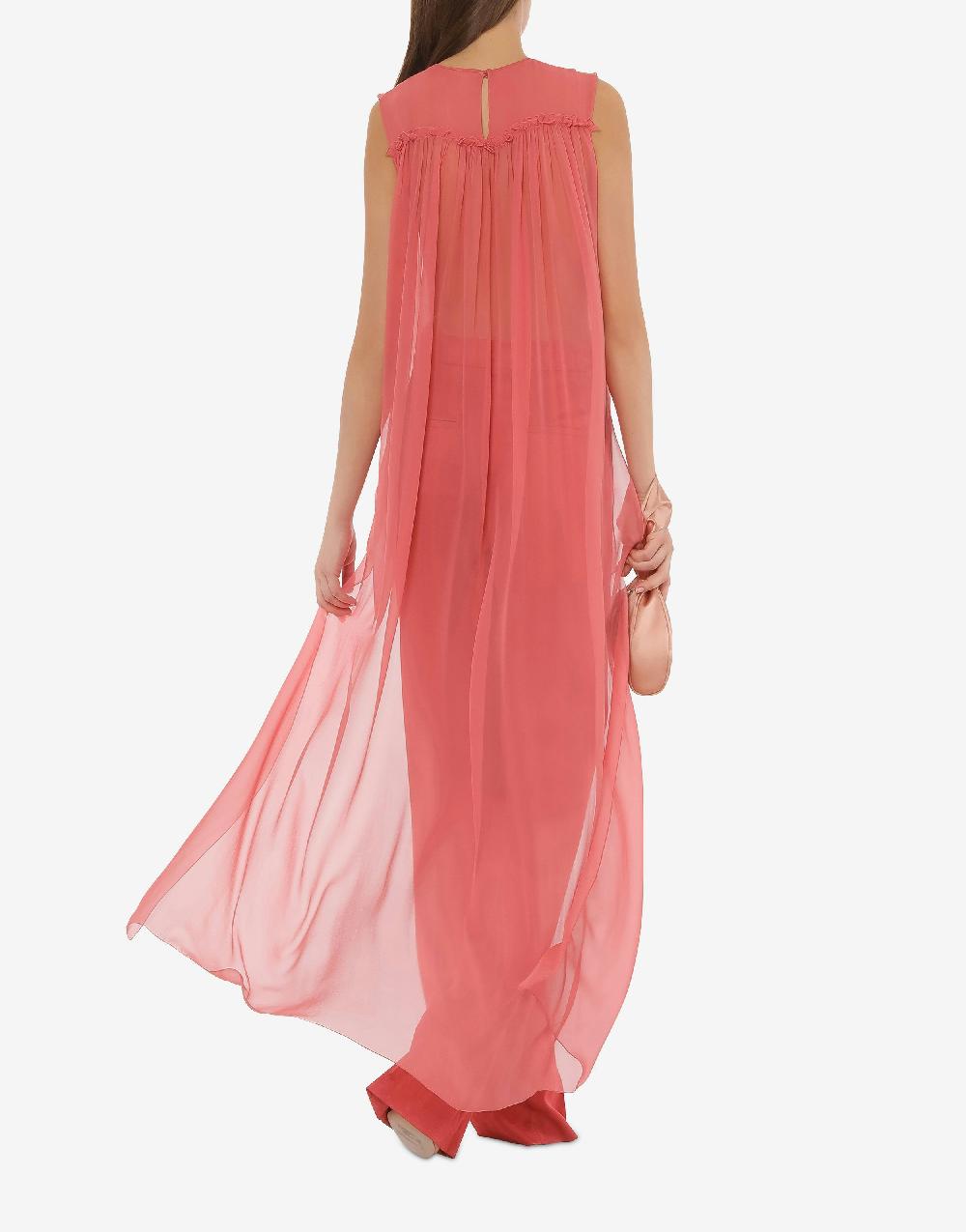 Alberta Ferretti Blusa in chiffon organico con ruches Acquista Ora