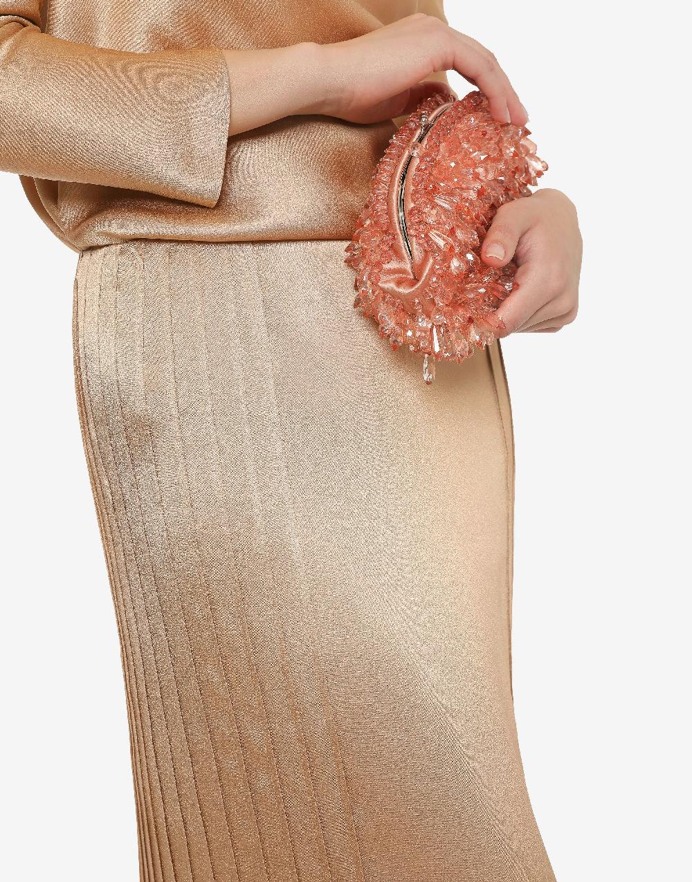 Alberta Ferretti Gonna lunga in raso con plissé Fino Al -60%