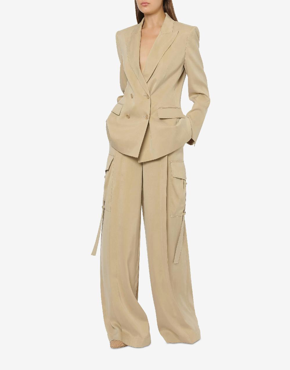 Alberta Ferretti Pantalone oversize in tela lavata Sconto