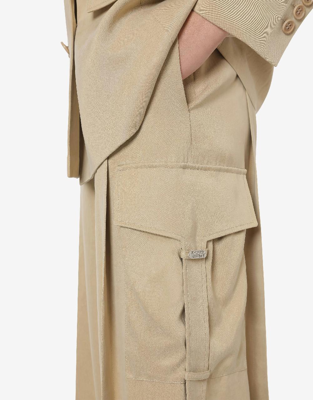 Alberta Ferretti Pantalone oversize in tela lavata Sconto