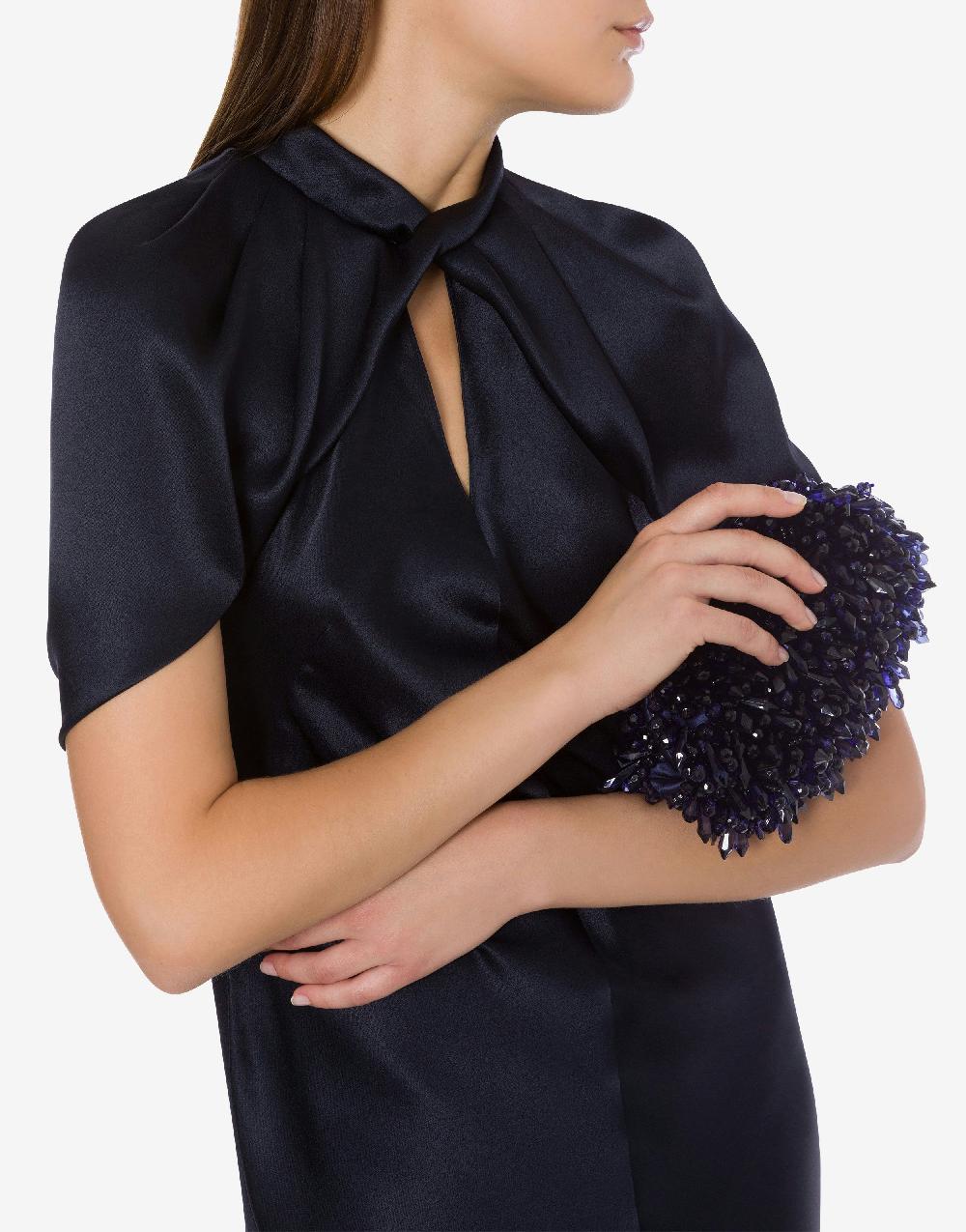 Alberta Ferretti Abito in raso con maniche a mantella Offerta