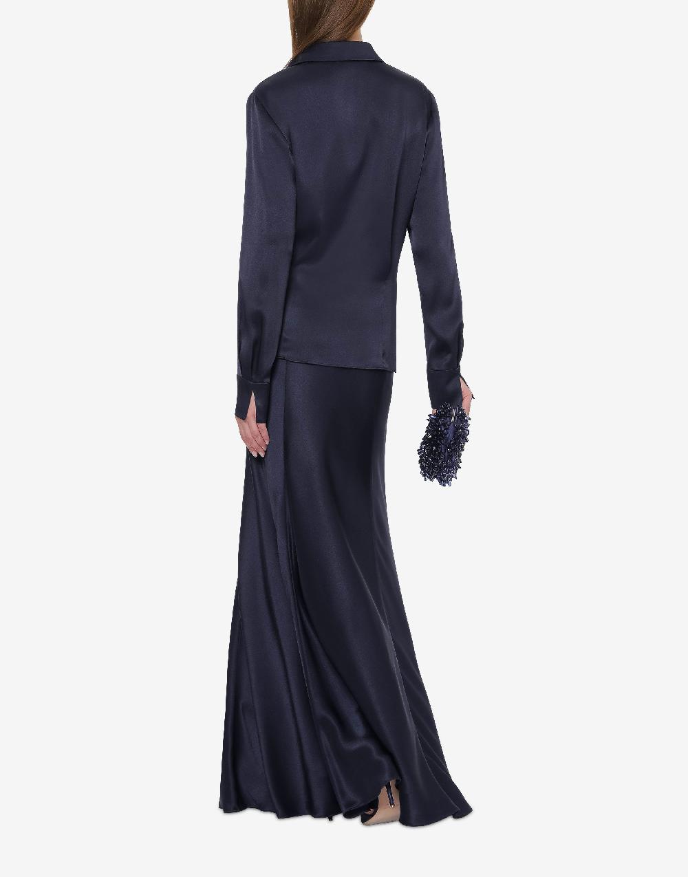Alberta Ferretti Gonna lunga in raso Saldi