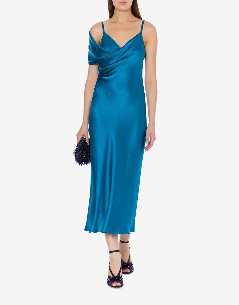 Alberta Ferretti Abito longuette in raso Cocktail Vendita Economica