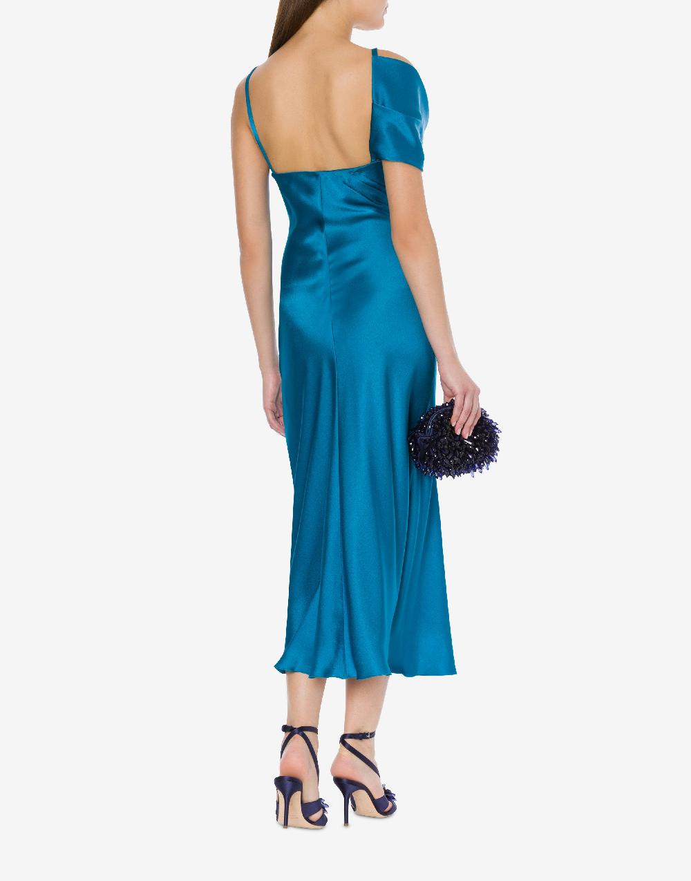 Alberta Ferretti Abito longuette in raso Cocktail Vendita Economica