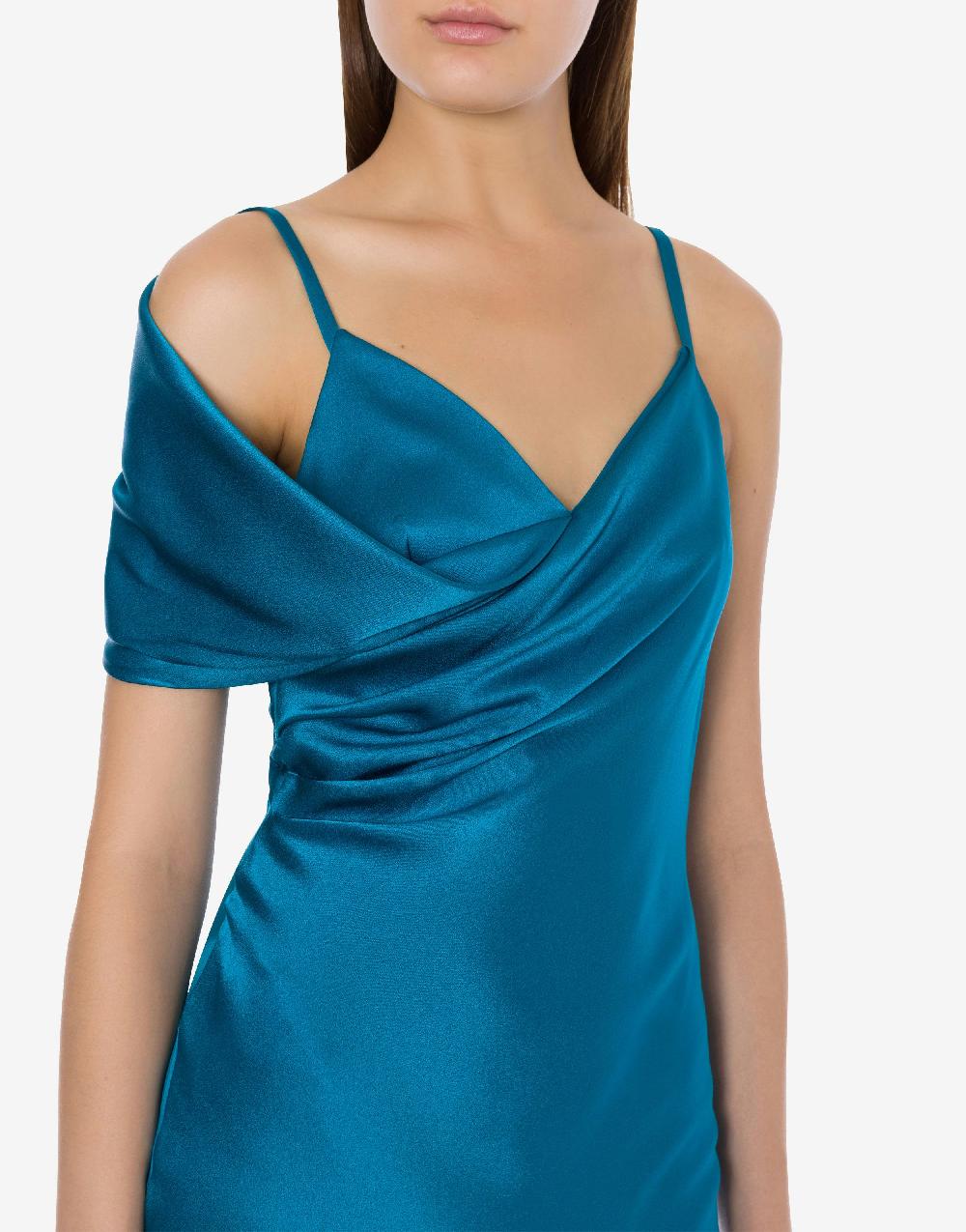 Alberta Ferretti Abito longuette in raso Cocktail Vendita Economica