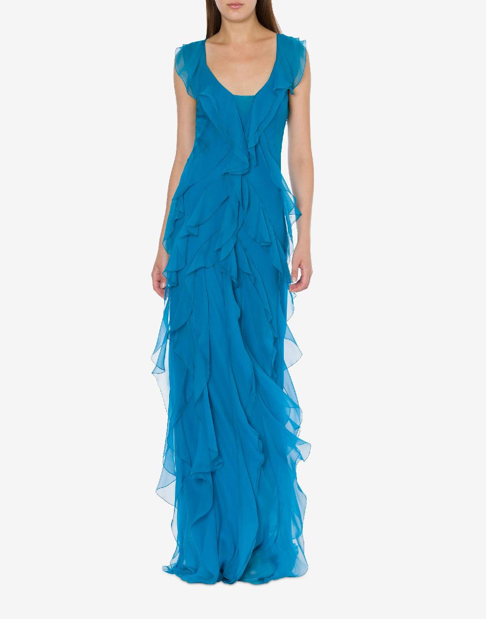 Alberta Ferretti Abito in chiffon organico Cocktail Saldi Di Fabbrica