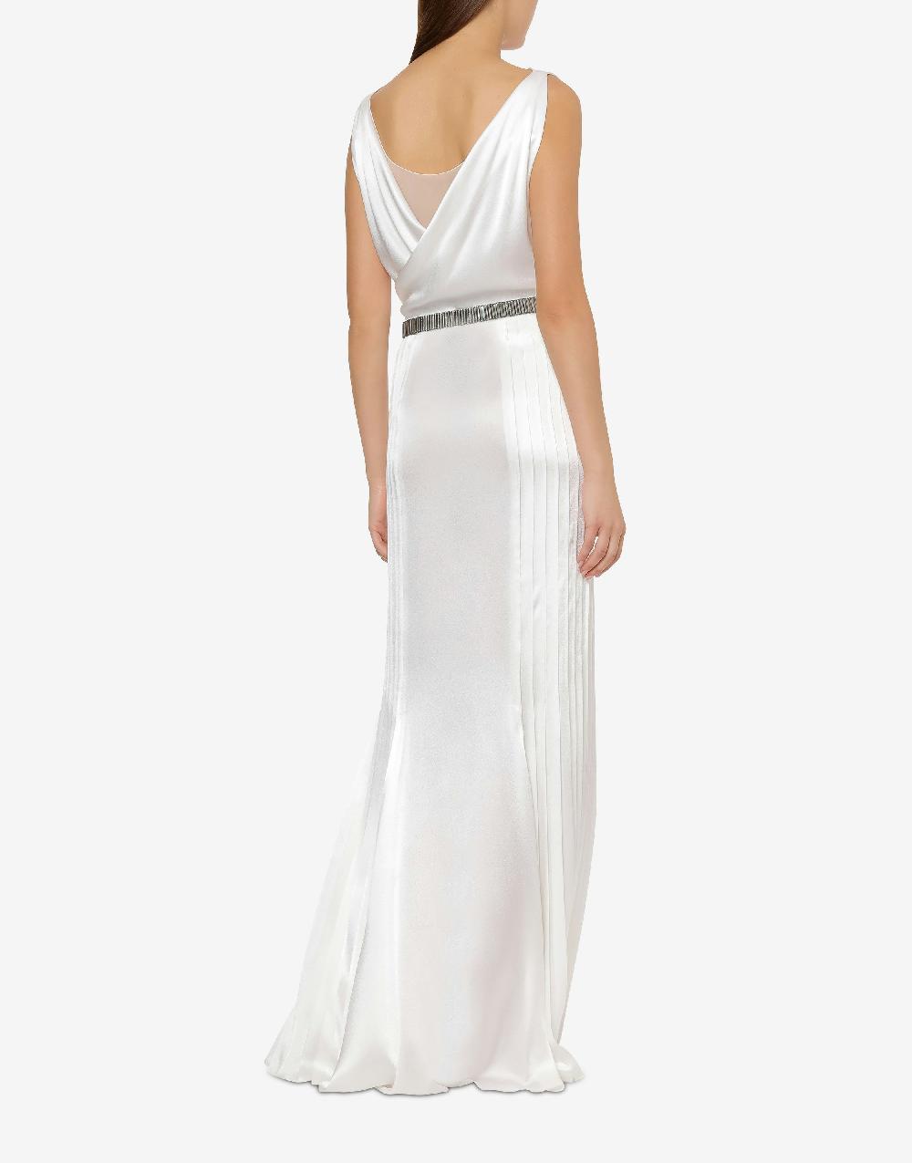 Alberta Ferretti Abito in raso con plissé Cocktail Vendite Flash