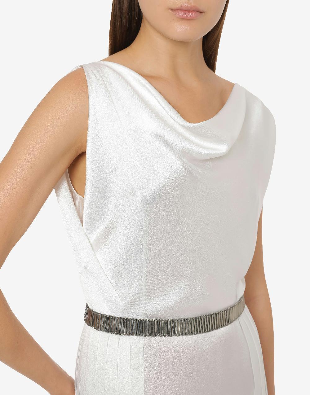 Alberta Ferretti Abito in raso con plissé Cocktail Vendite Flash