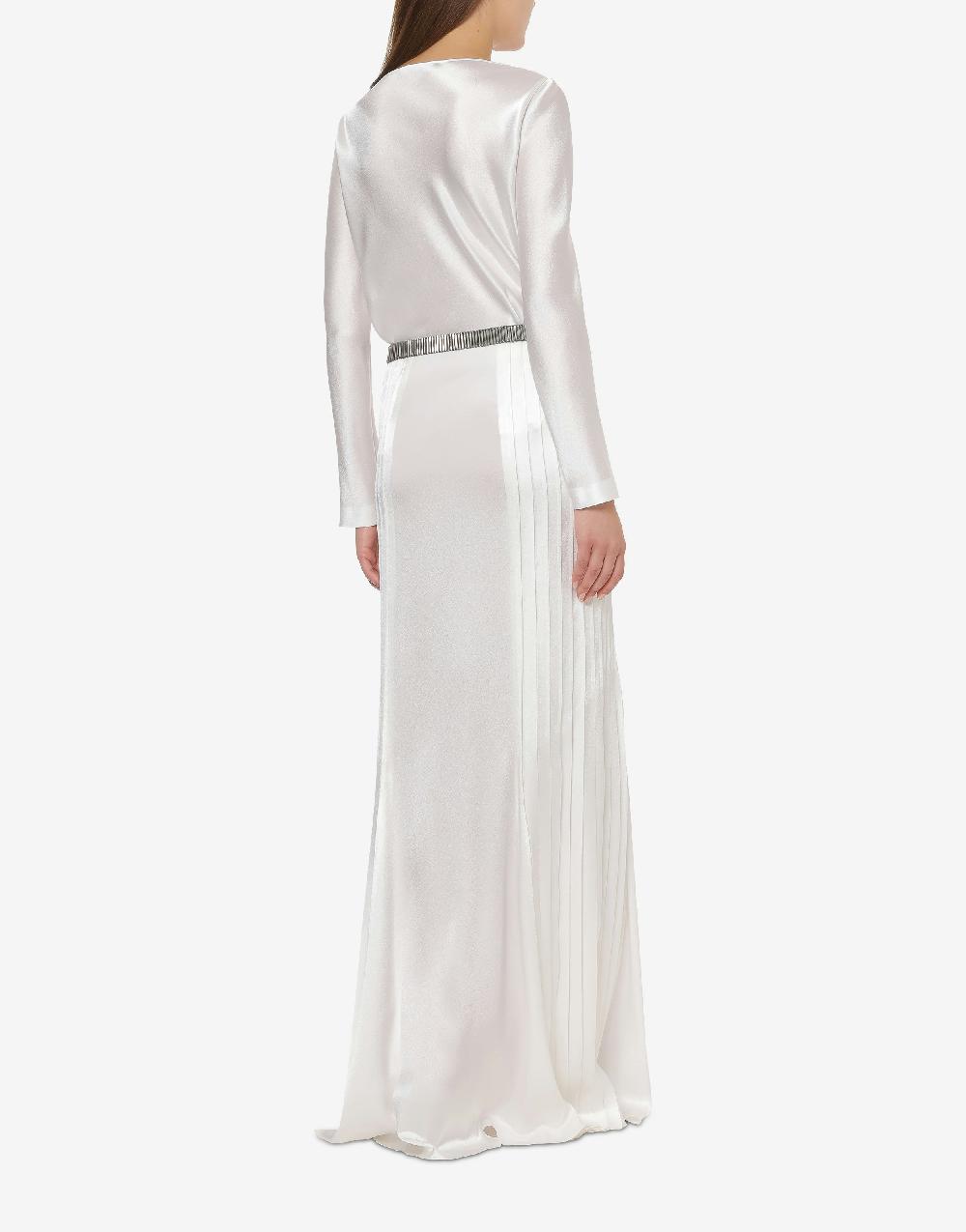 Alberta Ferretti Gonna lunga in raso con plissé Nuova